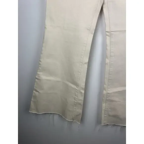 NWT Express Mid Rise Cream Raw Hem '70s Flare Jeans Size 2S 2 Short 28" x 29" - Picture 6 of 16